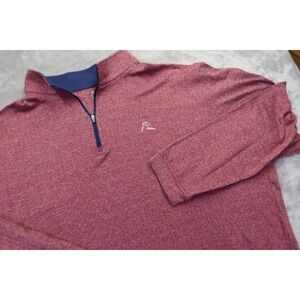 Rhoback Men's 3XL XXXL Red Herringbone 1/4 Zip Pullover Performance Golf Shirt